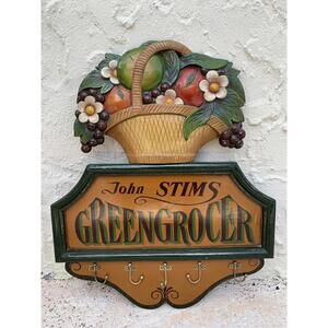 John Stims Green Grocery Sign Wall Decor Advertising Wooden